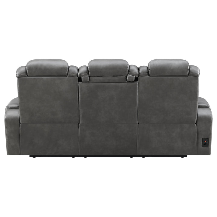 Korbach Upholstered Dual Power Sofa Charcoal