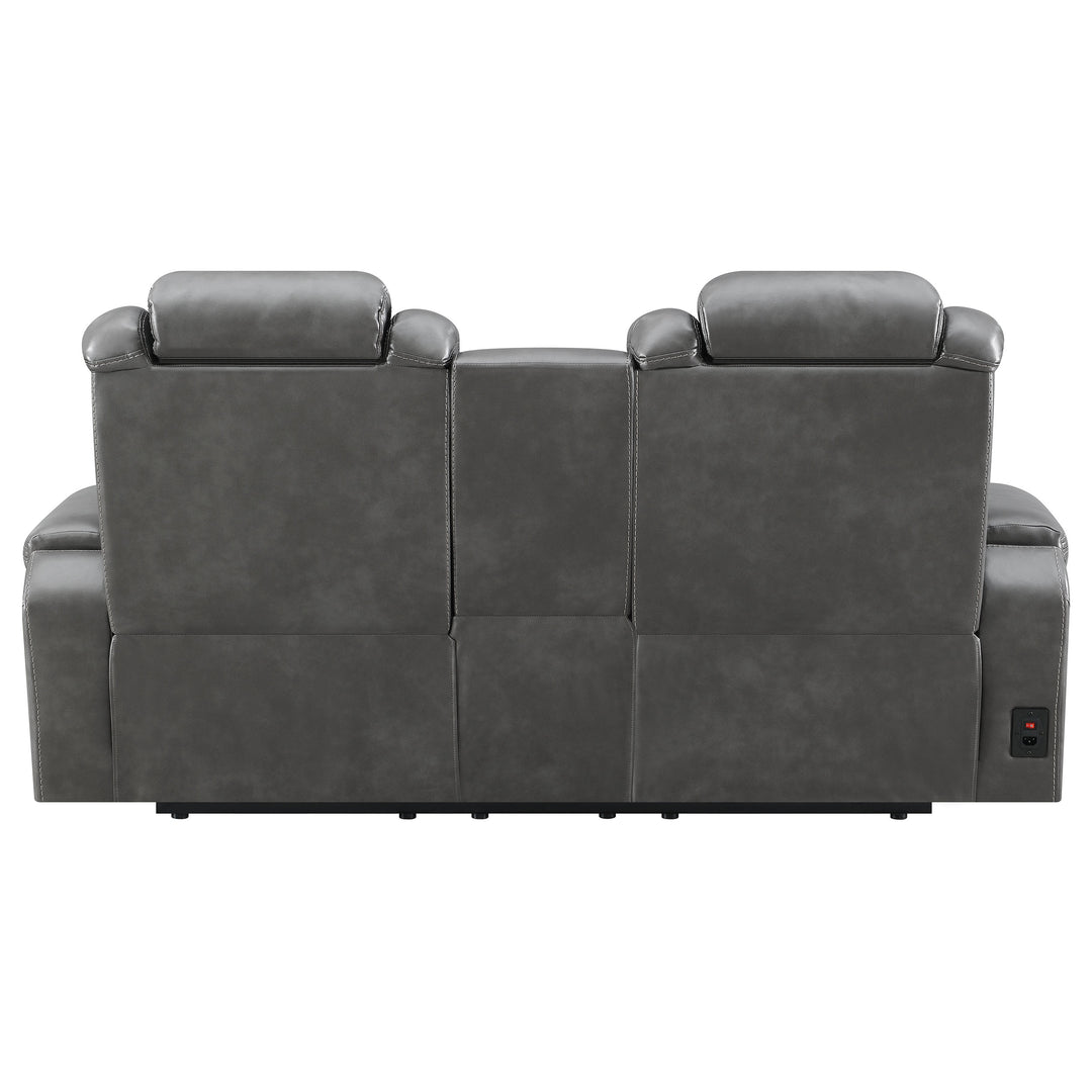 Korbach Upholstered Dual Power Loveseat Charcoal