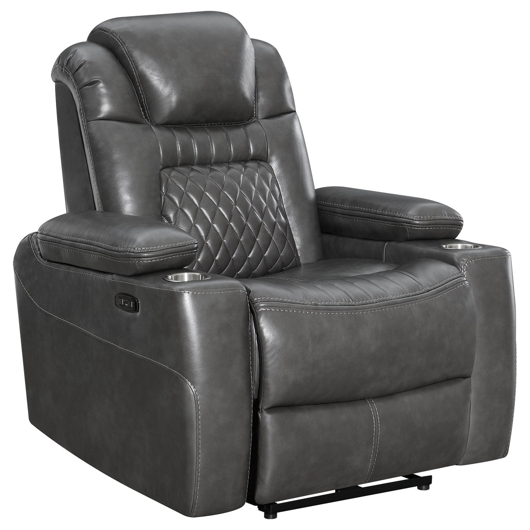 Korbach Upholstered Dual Power Recliner Charcoal