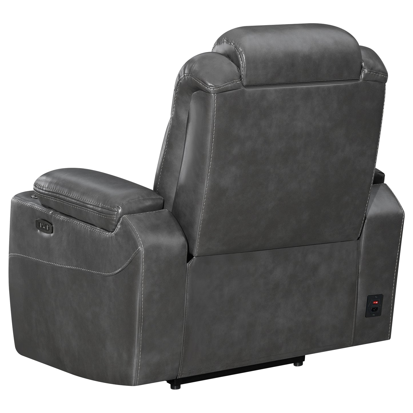 Korbach Upholstered Dual Power Recliner Charcoal