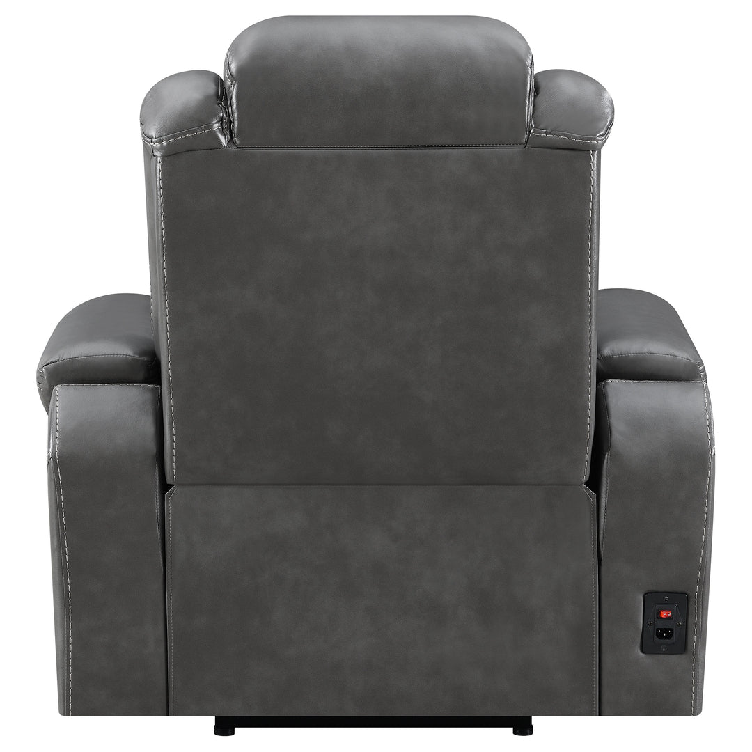 Korbach Upholstered Dual Power Recliner Charcoal