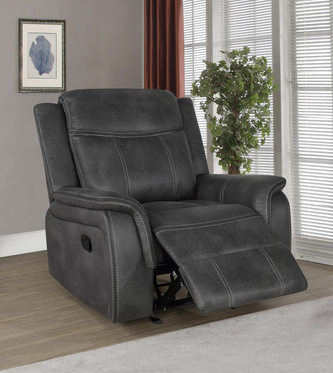 Lawrence Upholstered Tufted Back Glider Recliner