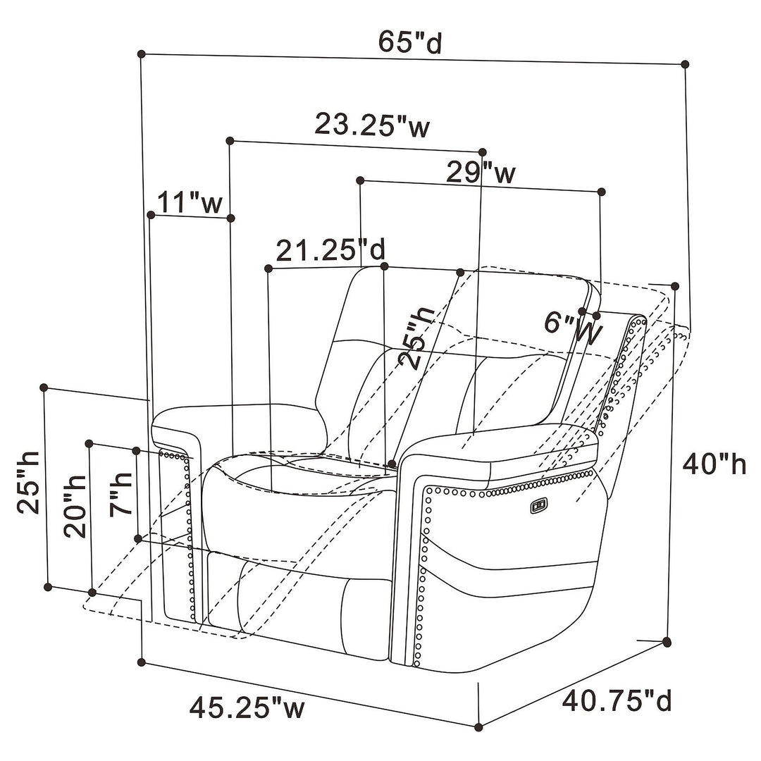 Wixom Power^2 Glider Recliner Taupe