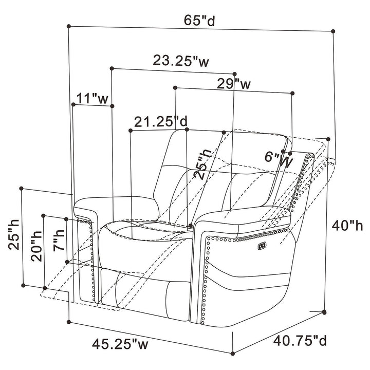 Wixom Power^2 Glider Recliner Taupe