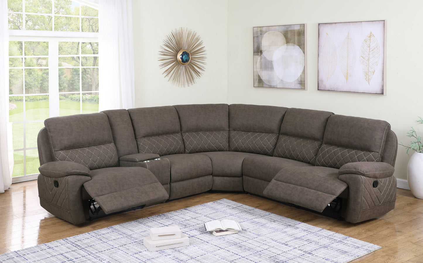 Variel Modular Sectional LAF Recliner Brown