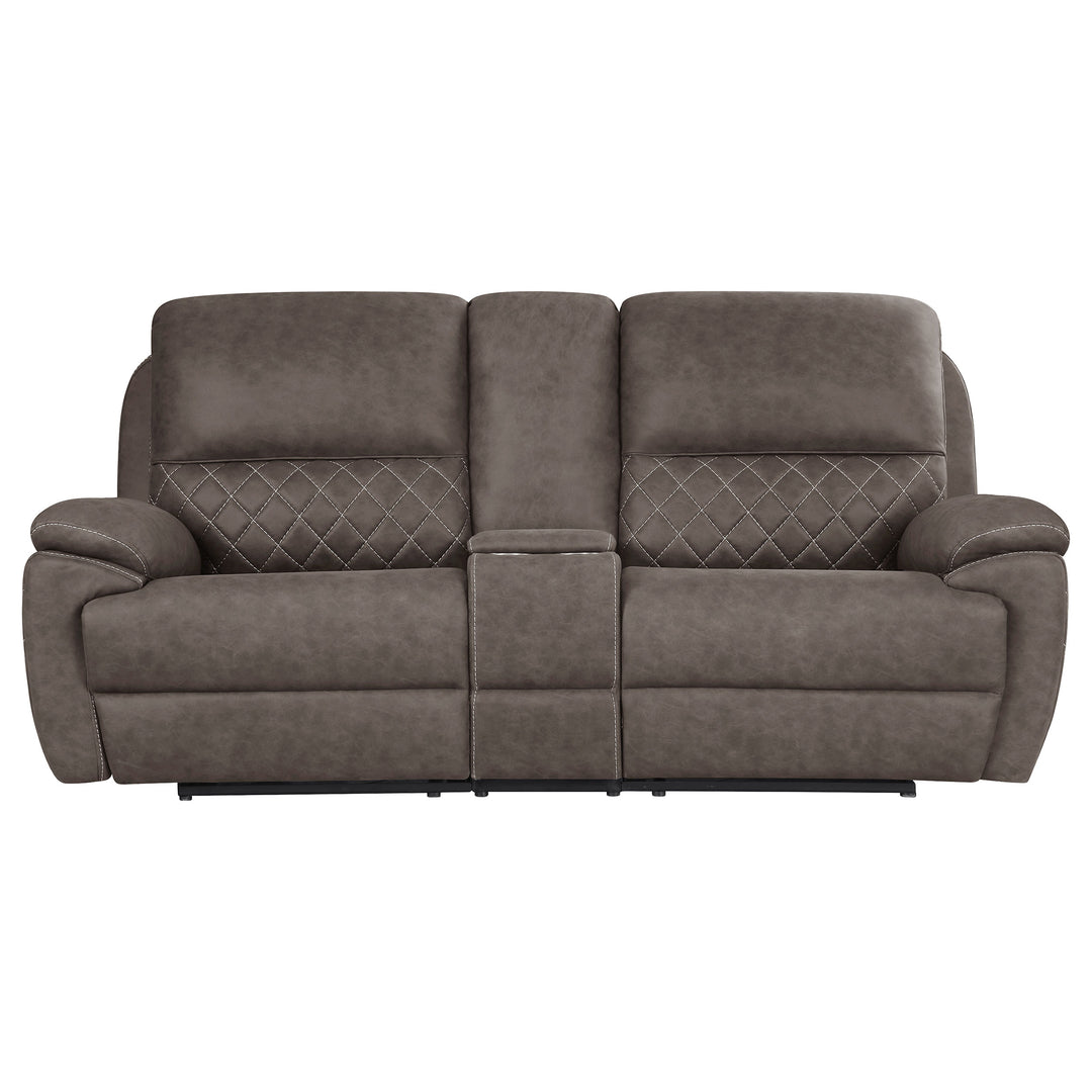 Variel Upholstered Tufted Motion Loveseat with Console