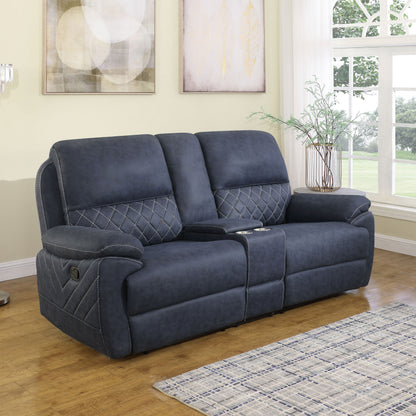 Variel Upholstered Tufted Motion Loveseat with Console