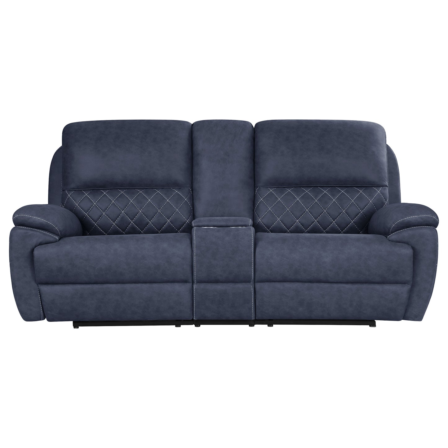 Variel Upholstered Tufted Motion Loveseat with Console