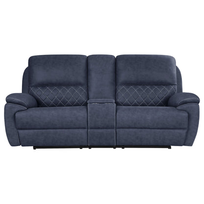 Variel Upholstered Tufted Motion Loveseat with Console