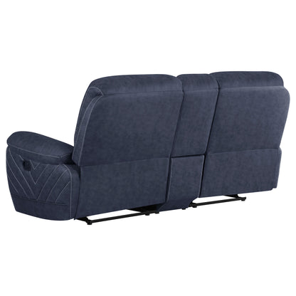 Variel Upholstered Tufted Motion Loveseat with Console