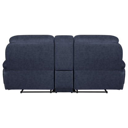 Variel Upholstered Tufted Motion Loveseat with Console