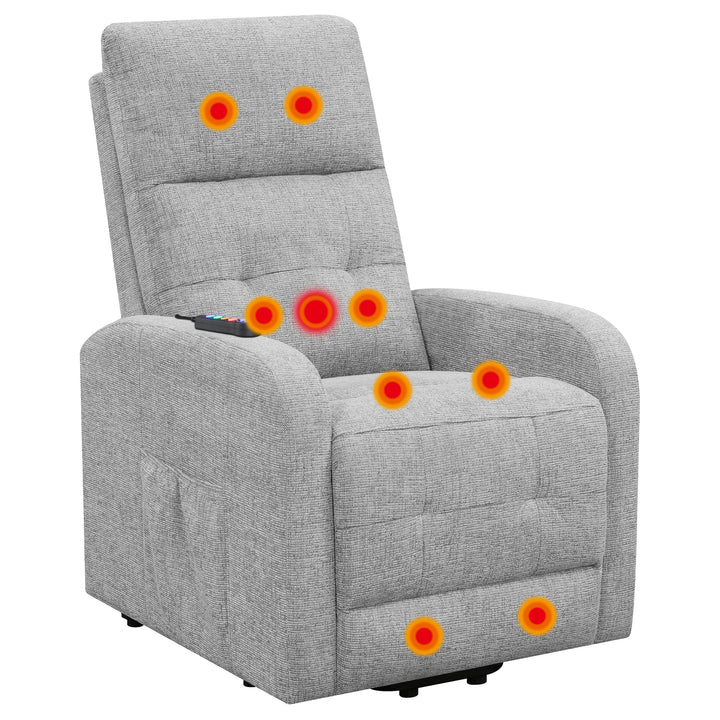 Howie Tufted Upholstered Power Lift Recliner Grey