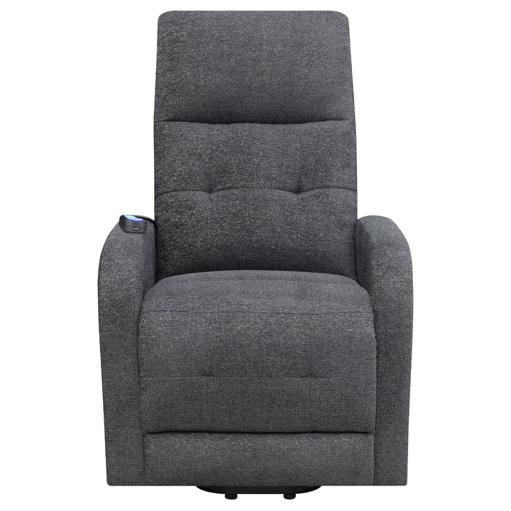 Howie Tufted Upholstered Power Lift Recliner Charcoal