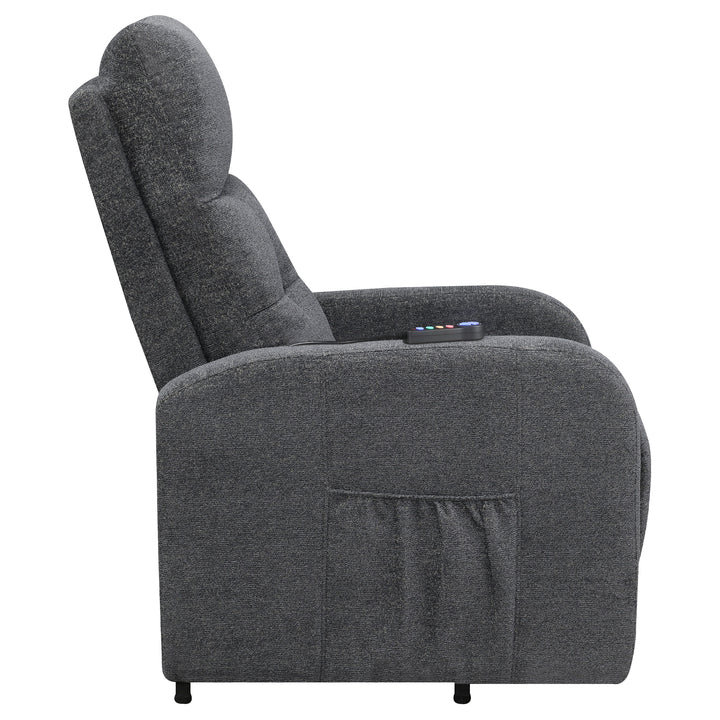 Howie Tufted Upholstered Power Lift Recliner Charcoal