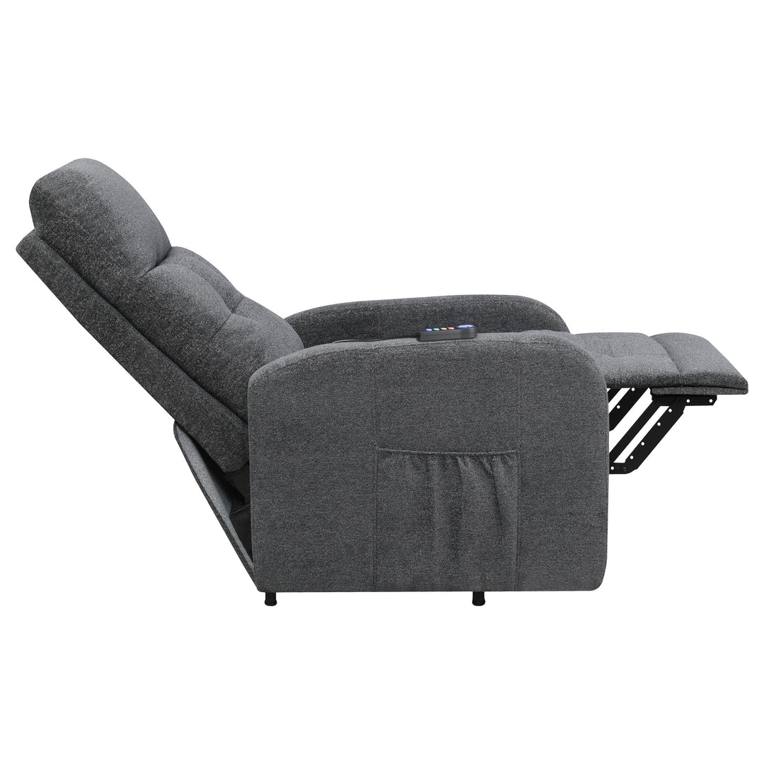 Howie Tufted Upholstered Power Lift Recliner Charcoal