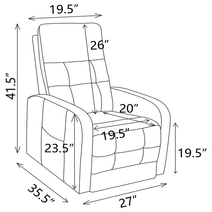 Howie Tufted Upholstered Power Lift Recliner Charcoal