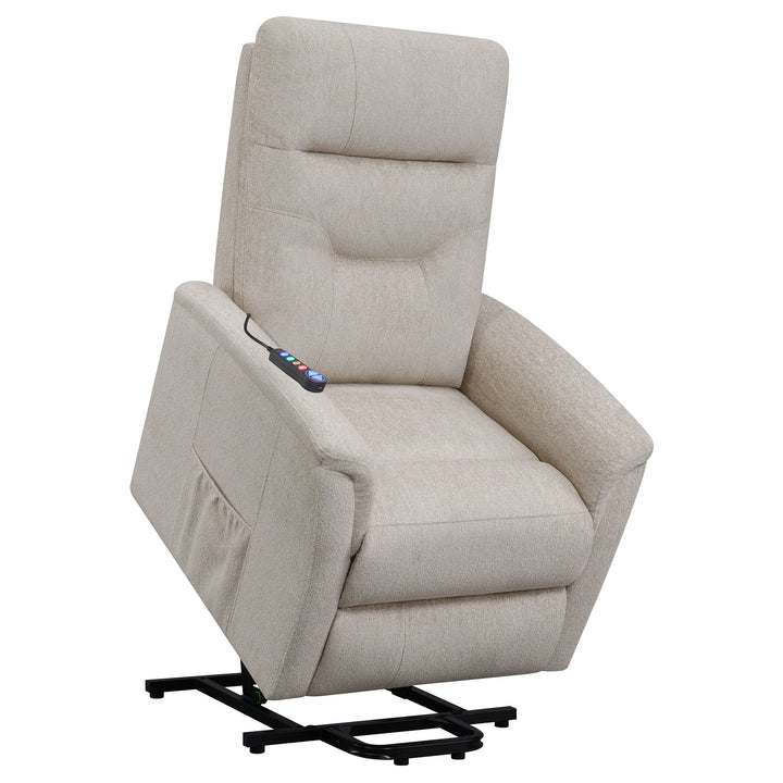 Henrietta Power Lift Recliner with Storage Pocket Beige