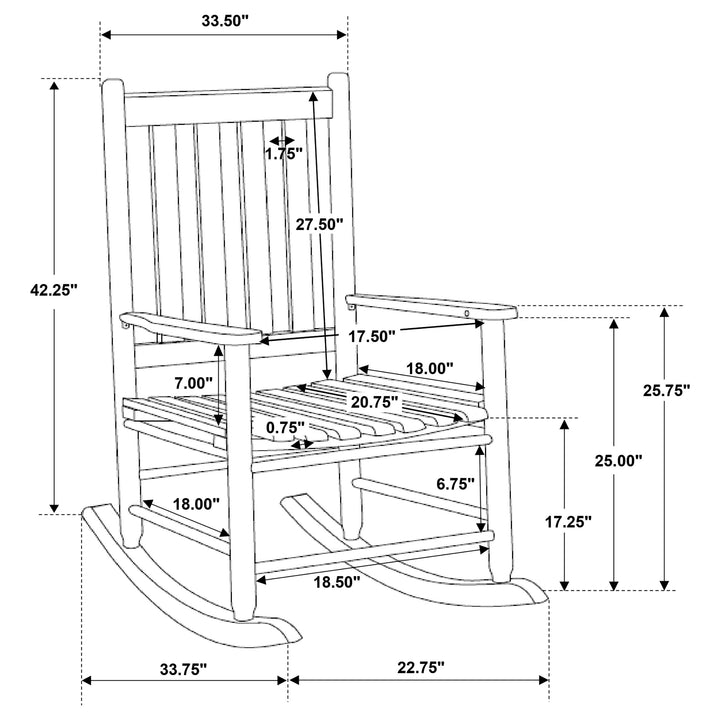 Annie Slat Back Wooden Rocking Chair White