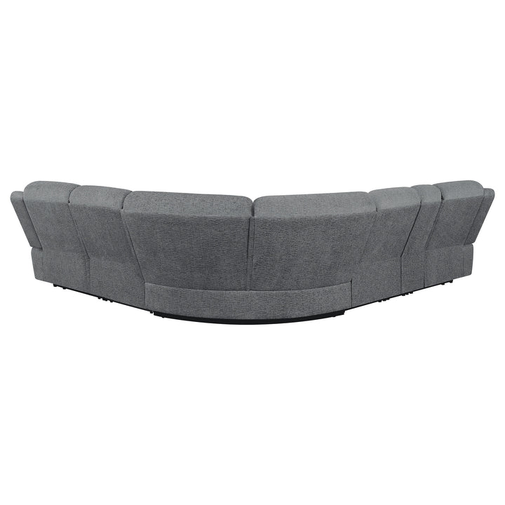 Bahrain 6-piece Upholstered Motion Sectional Charcoal