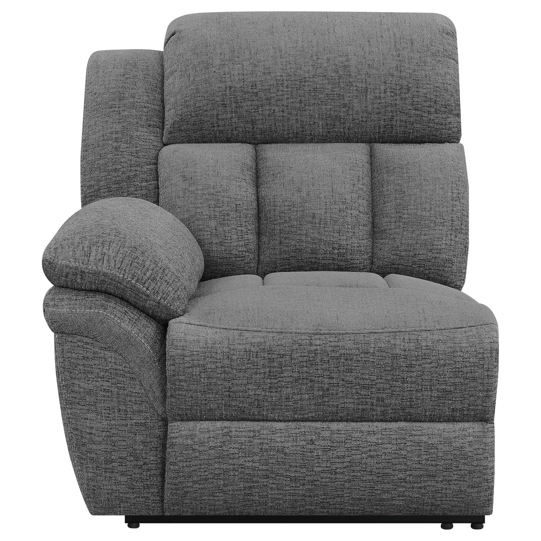 Bahrain Upholstered Motion Loveseat with Console Charcoal