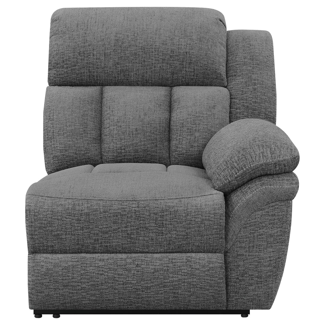 Bahrain Upholstered Motion Loveseat with Console Charcoal