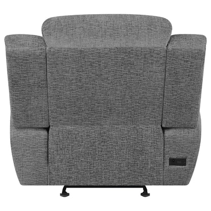 Bahrain Upholstered Power Glider Recliner Charcoal