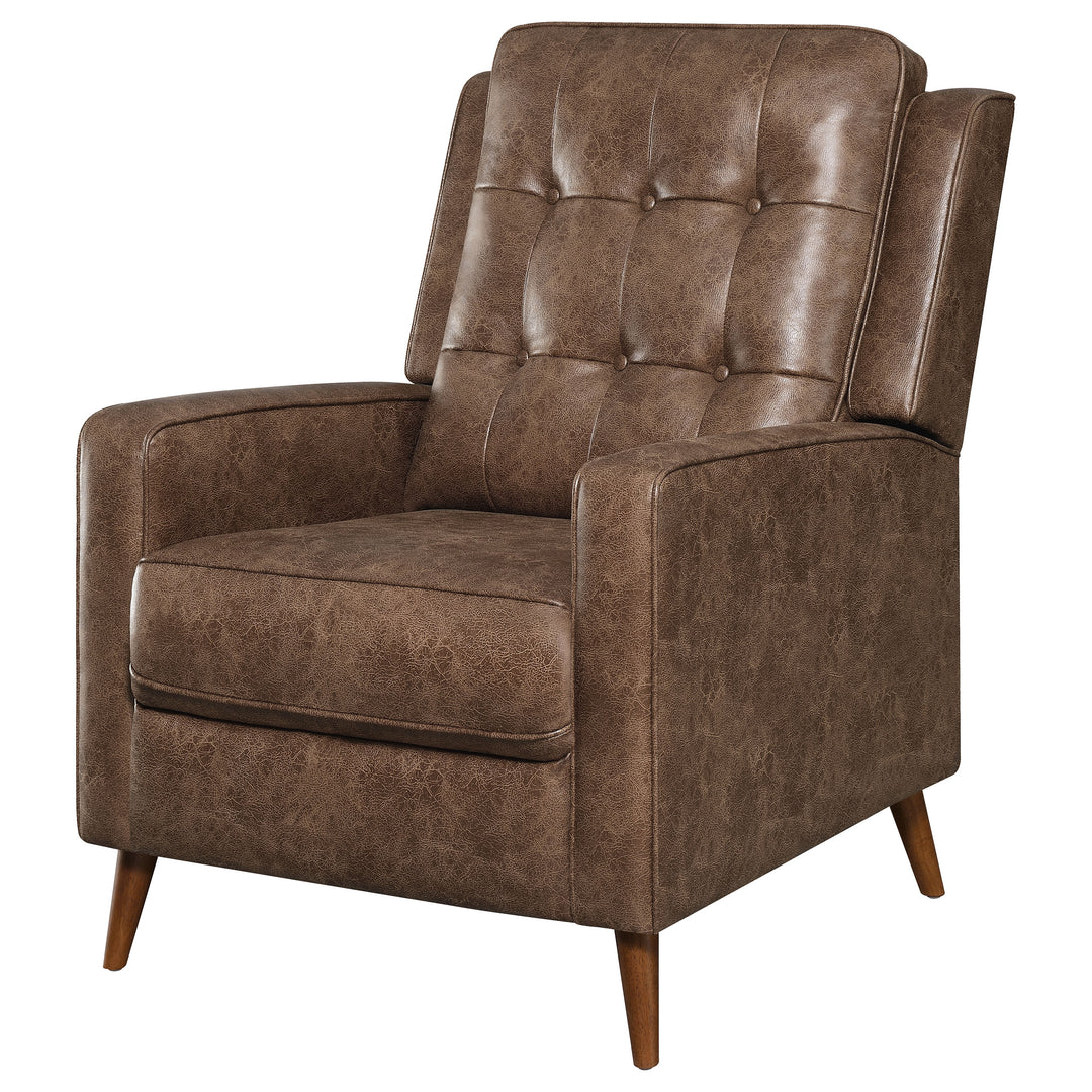 Davidson Upholstered Tufted Push Back Recliner Brown