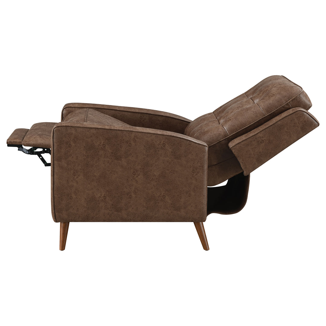 Davidson Upholstered Tufted Push Back Recliner Brown