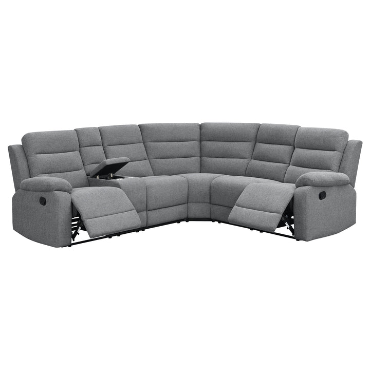 David 3-piece Upholstered Motion Sectional with Pillow Arms Smoke