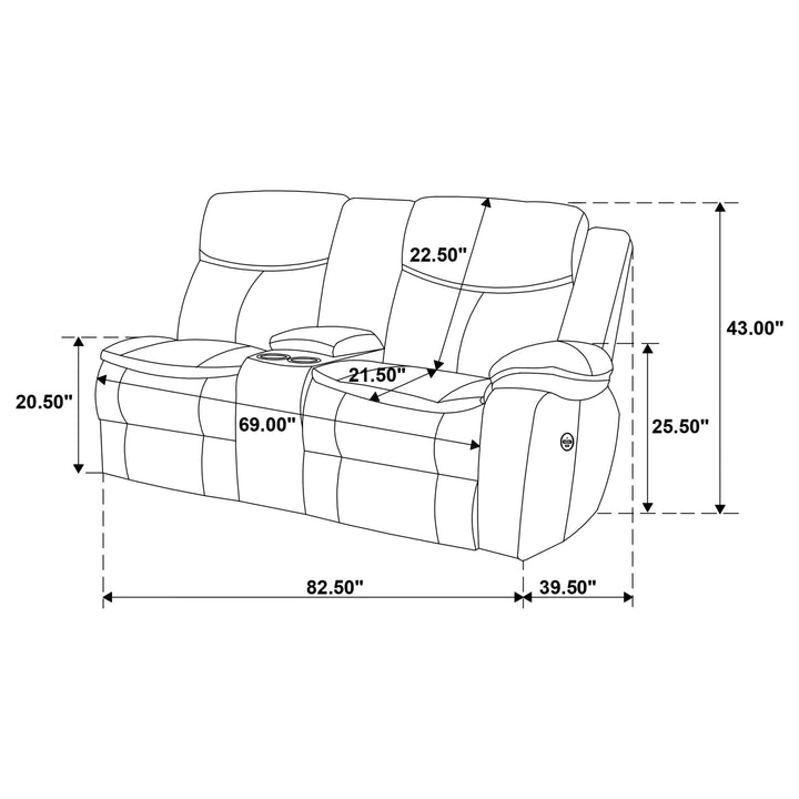 Sycamore Upholstered Power Reclining Sectional Sofa Dark Brown