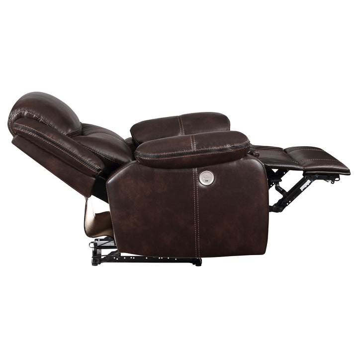 Sycamore Upholstered Power Recliner Chair Dark Brown