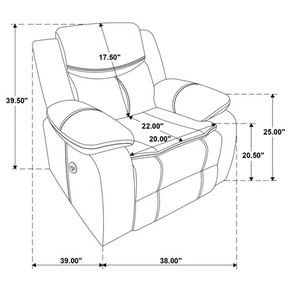 Sycamore Upholstered Power Recliner Chair Dark Brown