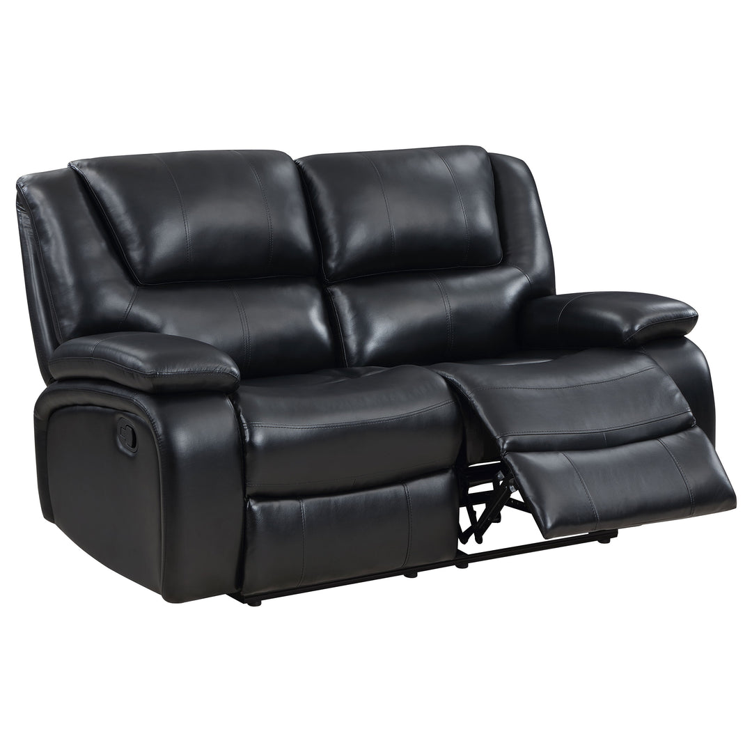 Camila 2-piece Upholstered Motion Reclining Sofa Set Black