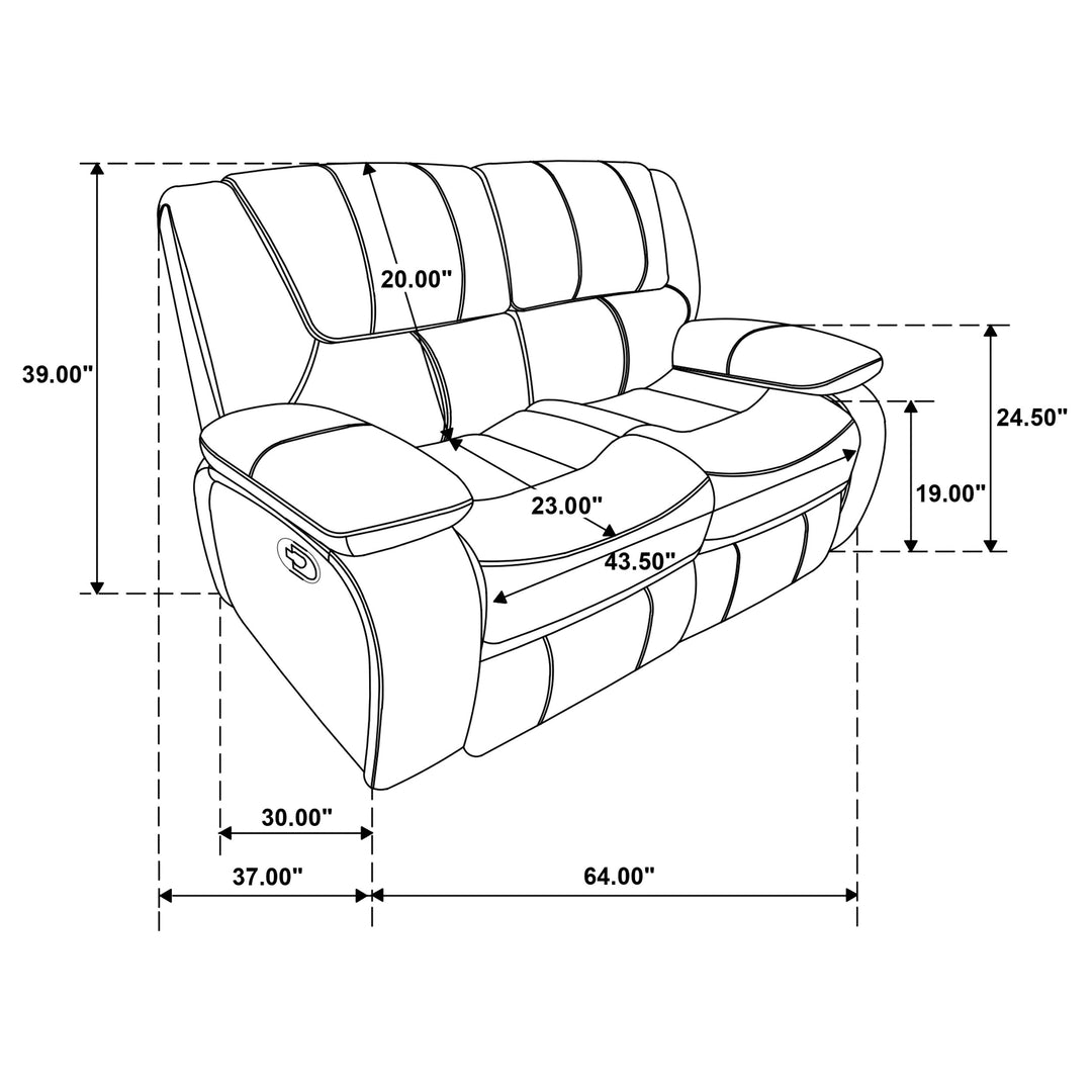 Camila 2-piece Upholstered Motion Reclining Sofa Set Black