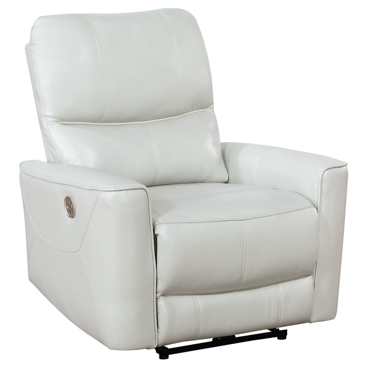 Greenfield Upholstered Power Recliner Chair Ivory