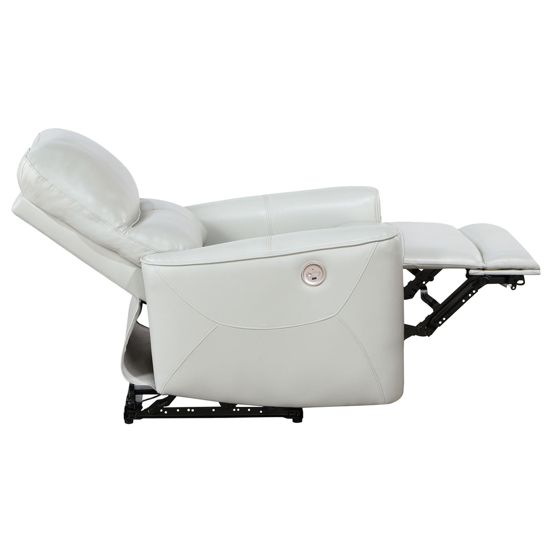 Greenfield Upholstered Power Recliner Chair Ivory