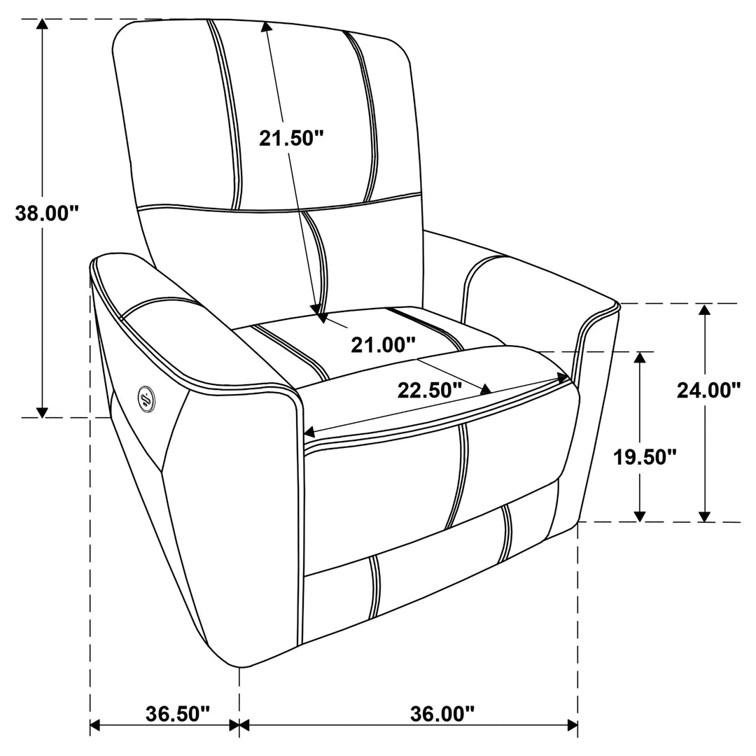 Greenfield Upholstered Power Recliner Chair Ivory