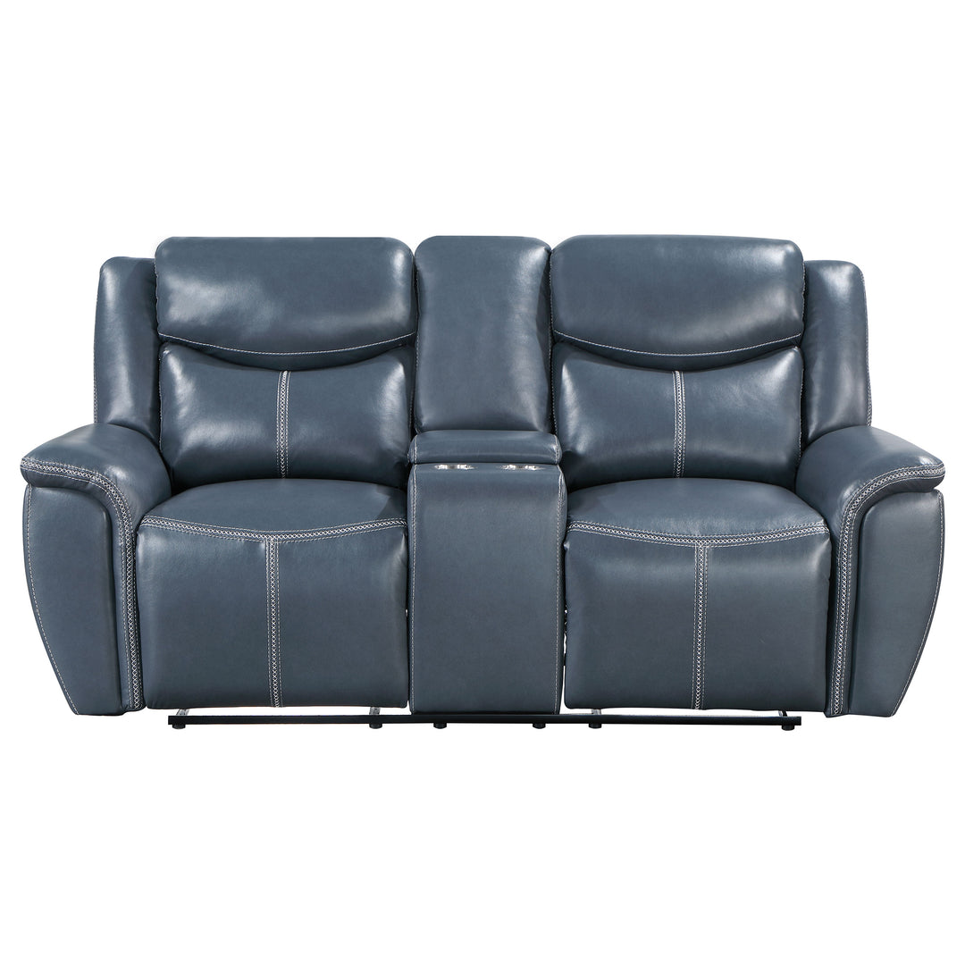 Sloane 2-piece Upholstered Motion Reclining Sofa Set Blue