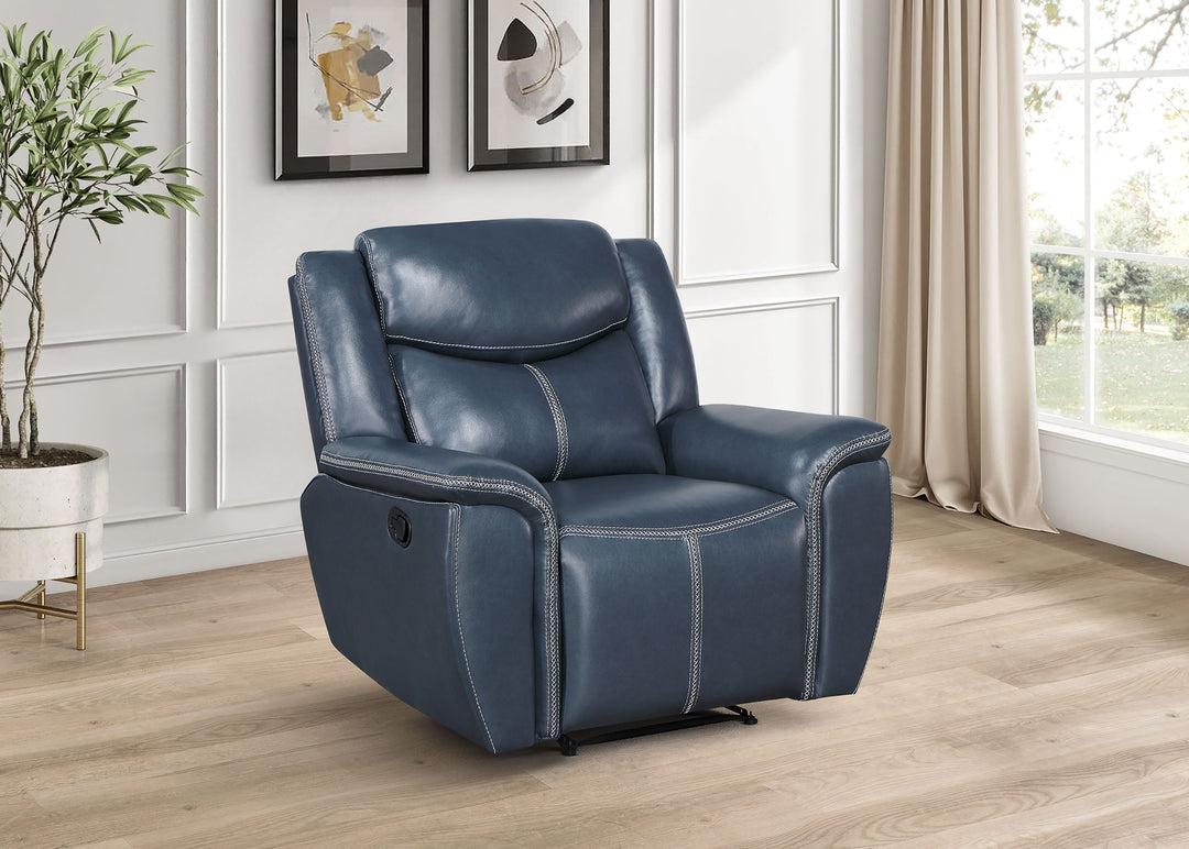 Sloane Upholstered Motion Recliner Chair Blue