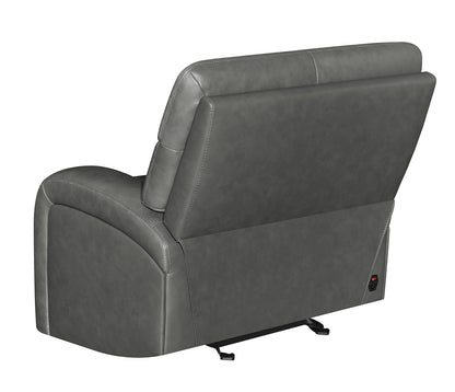 Longport Upholstered Power Glider Recliner Charcoal