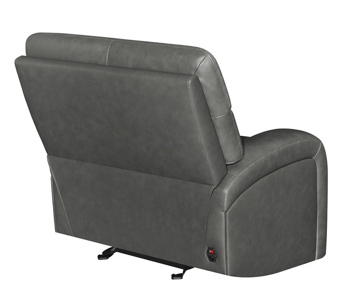 Longport Upholstered Power Glider Recliner Charcoal