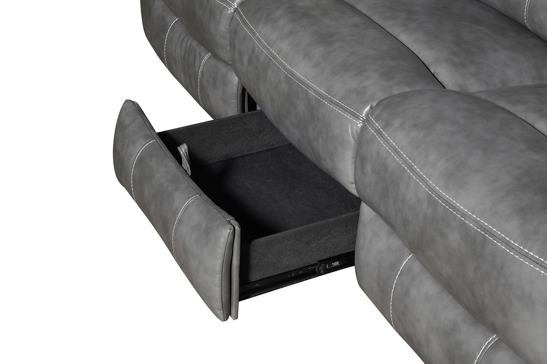 Conrad Upholstered Motion Sofa Cool Grey