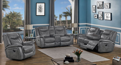 Conrad Upholstered Motion Sofa Cool Grey