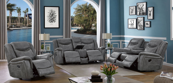 Conrad Upholstered Motion Sofa Cool Grey