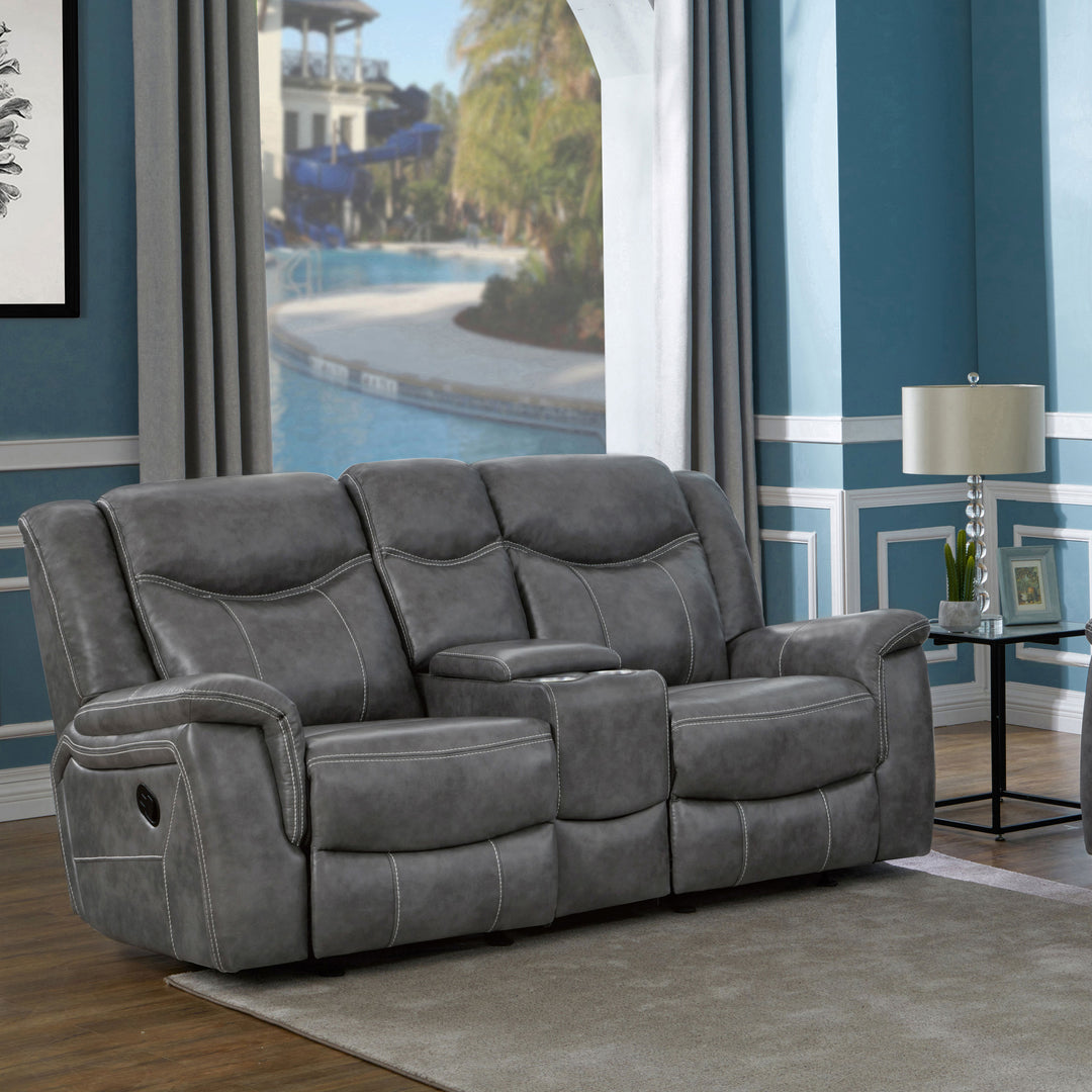 Conrad Upholstered Motion Loveseat Cool Grey