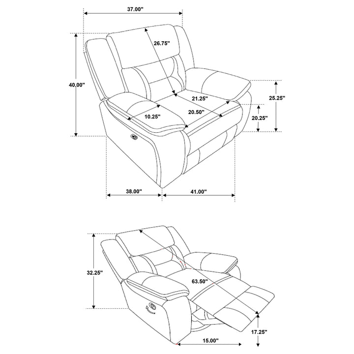 Greer Upholstered Tufted Back Glider Recliner