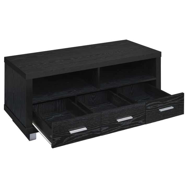 Alton 48" 3-drawer TV Console Black Oak