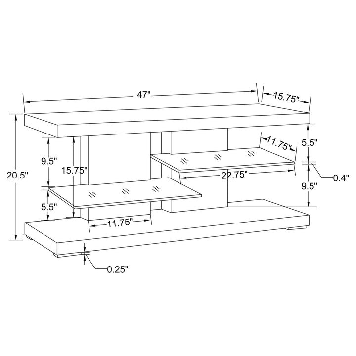 Cogswell 2-shelf TV Console Glossy White