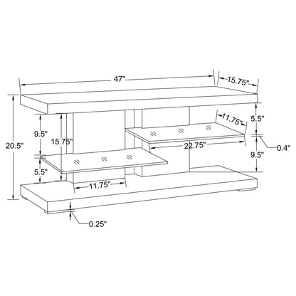 Cogswell 2-shelf TV Console Glossy White