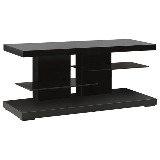 Matteo 2-shelf TV Console Glossy Black